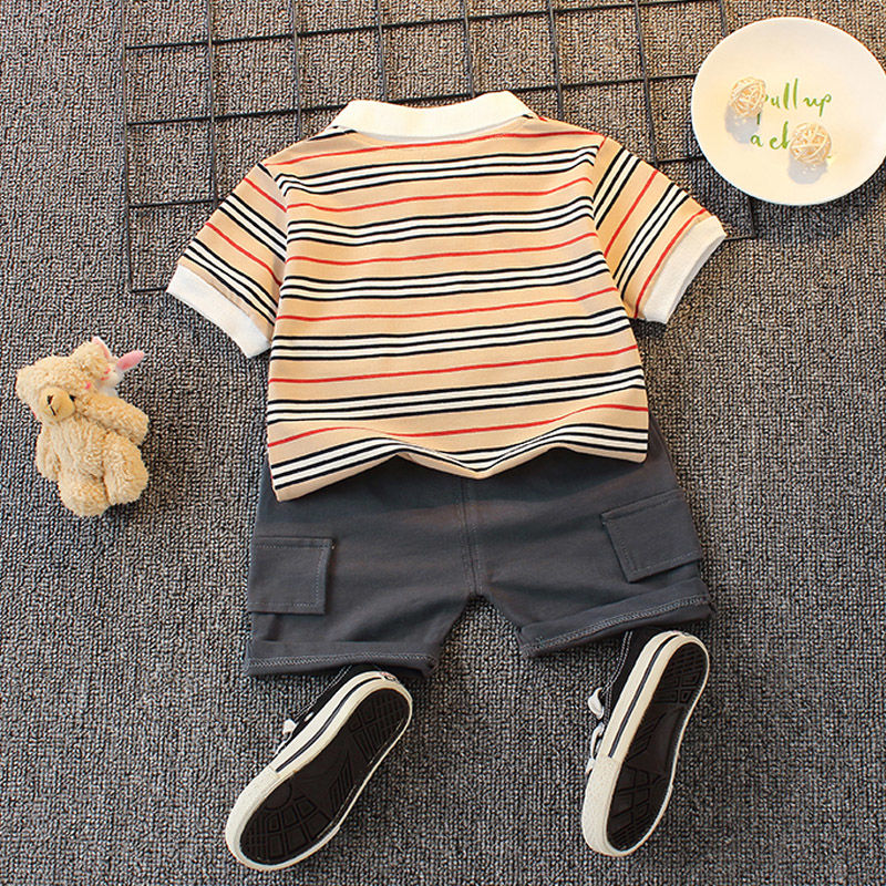 男宝宝短袖套装01-2-3-4岁男童夏款短袖韩版短裤儿童夏装两件套潮