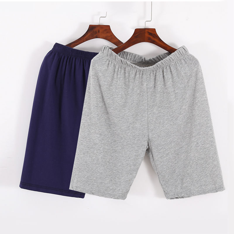 Pajamas women's Summer Shorts pure cotton thin pure color home Pants Plus loose size cotton high waist 5-length pajamas