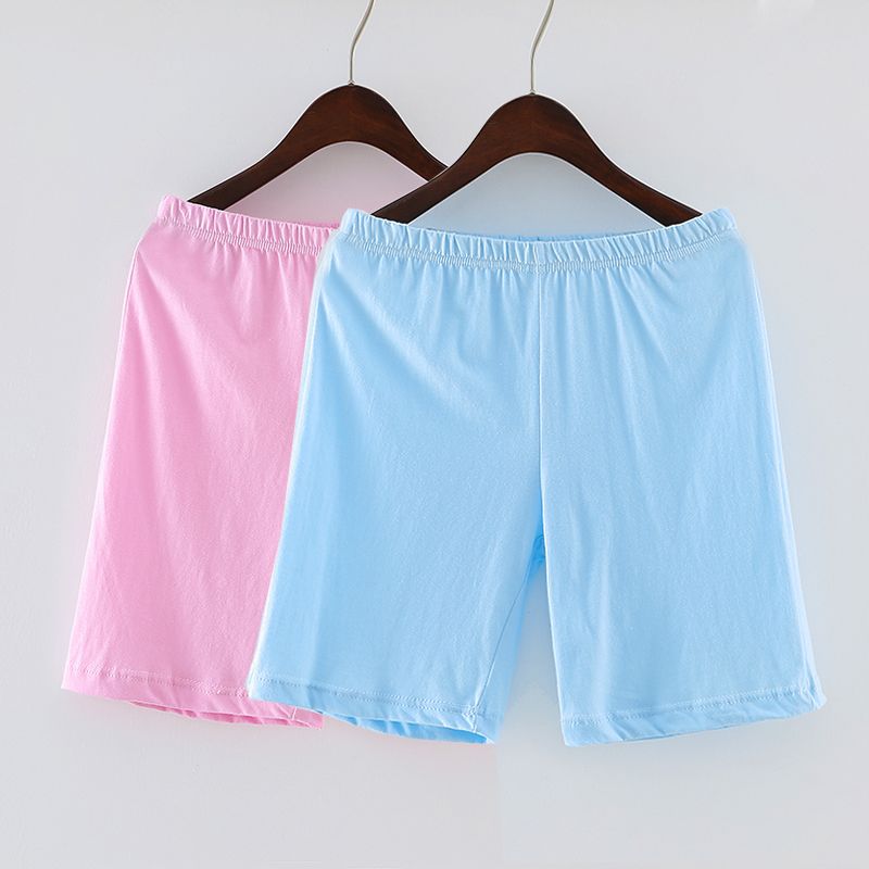 Pajamas women's Summer Shorts pure cotton thin pure color home Pants Plus loose size cotton high waist 5-length pajamas