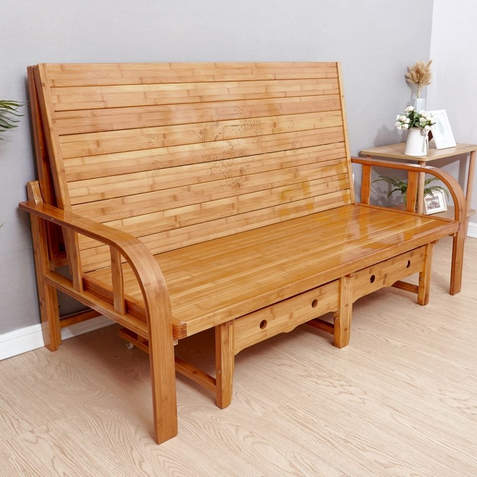 可折叠沙发床两用竹床折叠床午休沙发家用多功能单人双人15米床