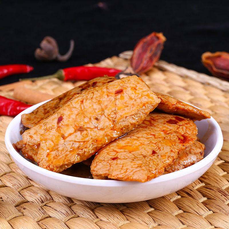 手撕素肉 即食零食 手撕素牛排香辣油炸素食素牛肉豆干素肉批发