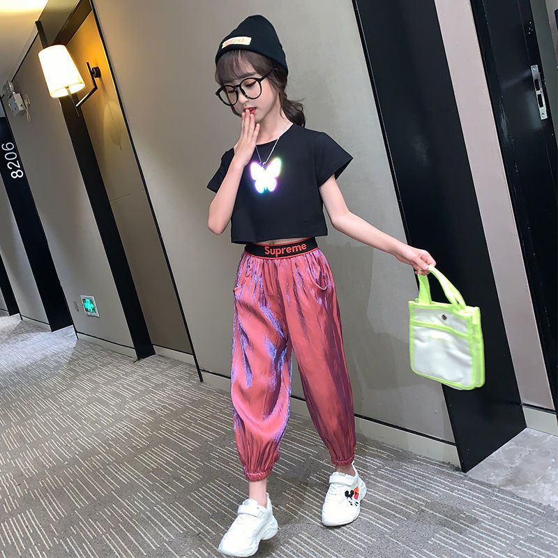 Girls' summer dress net red suit 2020 new style children's fashion children's clothes girls' summer sports two piece set