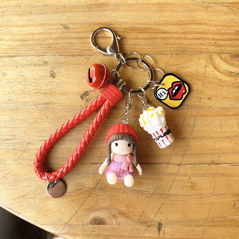 Fashion Korean version of girl girl's best friend key chain girl lovely simple car key chain ring creative woman bag Pendant