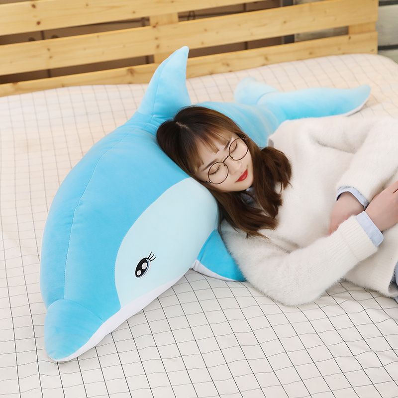Dolphin plush doll cute sleeping pillow doll extra large bed Doll Girl birthday present