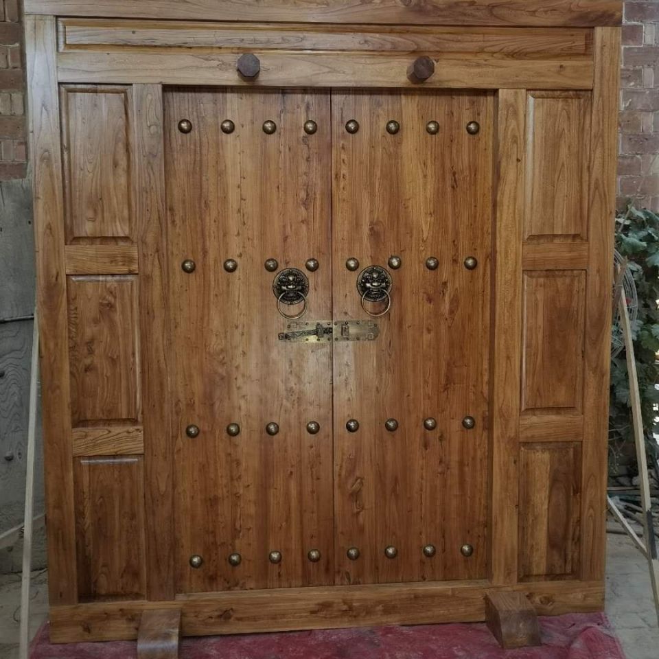 老榆木实木全屋定制大门进户门庭院仿古大门民宿大门茶楼会所大门