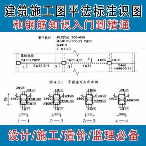 建筑施工图平法标注识图和钢筋知识入门到精通图文教程u盘电子版