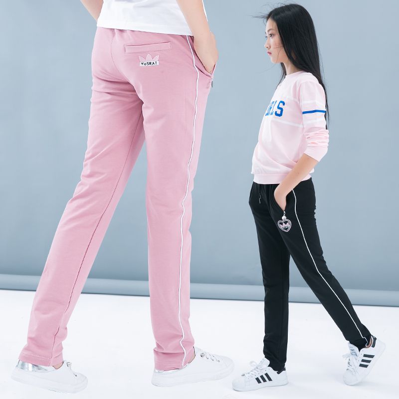 运动女孩裤子宽松女童夏装休闲裤中大