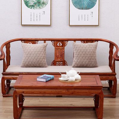 实木沙发垫防滑冬季中式红木家具坐垫椅子垫毛绒海绵垫子四季通用