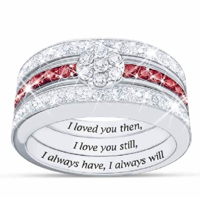 Micro-set Diamond Ring Three-piece Set For Women Engagement_voghion.com