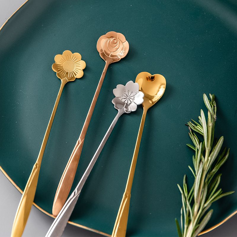 餐具搅拌雪糕甜品咖啡杯勺子创意樱花