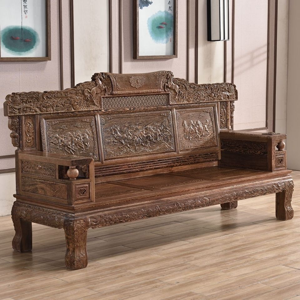 红木家具鸡翅木大宝马沙发123七件套高档明清古典客厅组合全实木