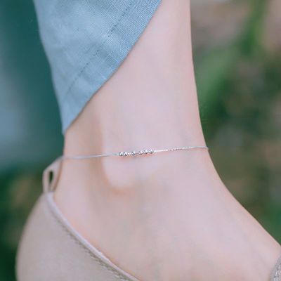 s925纯银2020新款爱心脚链女韩版性感简约网红个性冷淡风脚踝饰品