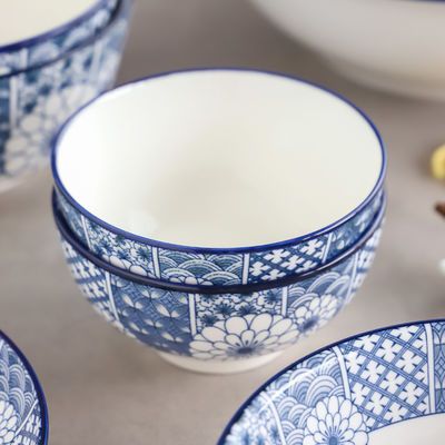 日式青花瓷家用碗套装陶瓷碗大小号汤碗沙拉饭碗面碗泡面餐具碗