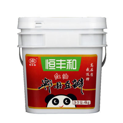 新品郫县豆瓣酱家用商用大桶瓶装4kg装郫县特产熊猫标正宗辣椒酱