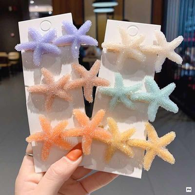 35808/2020网红发夹女韩国ins可爱学生海星发卡少女边夹鸭嘴夹子头饰