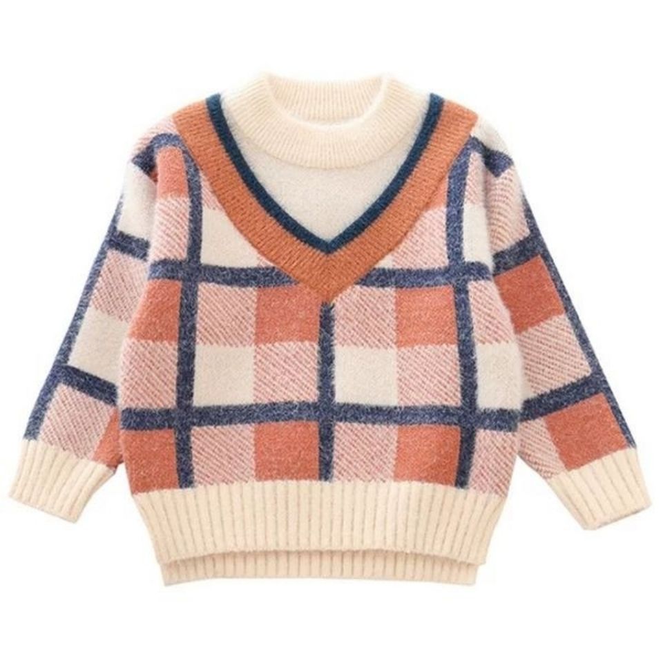 Boys' mink sweater autumn / winter 2020 new children's Pullover Sweater