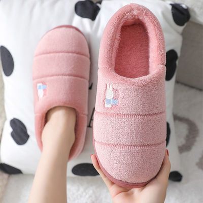 56780/棉拖鞋女冬季情侣包跟保暖室内防滑厚底韩版居家月子可爱毛毛鞋男