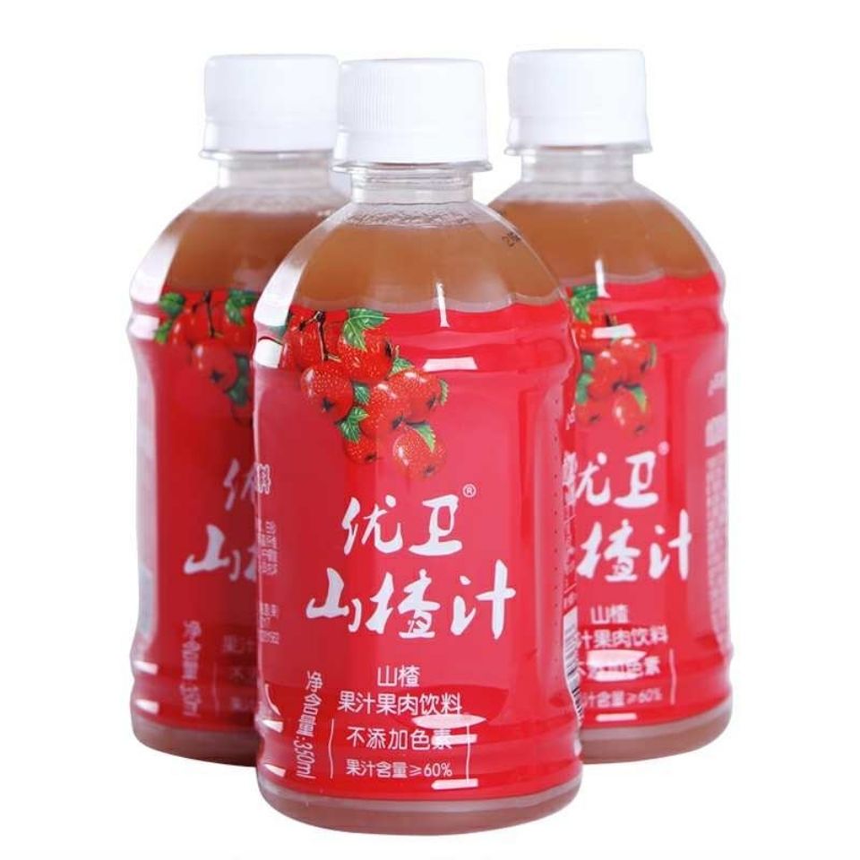 优卫山楂汁果汁饮料整箱350ml*15瓶果味果汁开胃解腻
