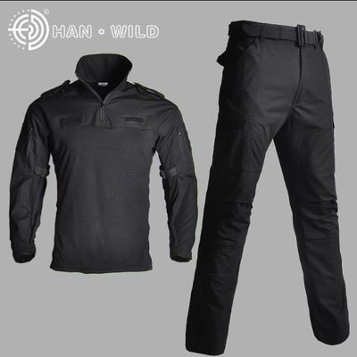 90449/战术蛙服套装男春夏户外执勤保安工作服暗夜迷彩速干CS长袖教官服
