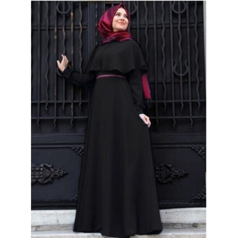 Muslim clothing women's robes Islamic Hui worship long-sleeved long skirt cloak big swing plus size dress