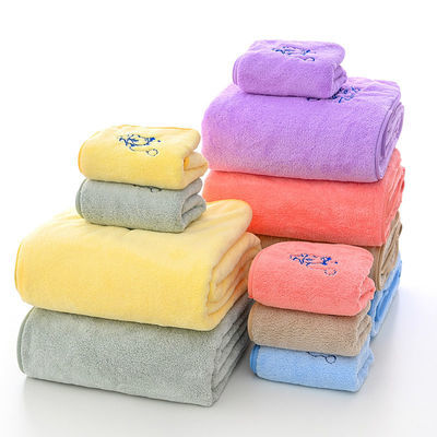 童小贝浴巾毛巾组合儿童新生毛巾被超柔吸水婴儿宝宝成人洗澡浴巾