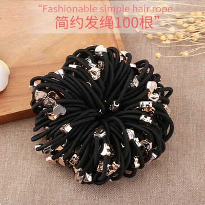 34690/清仓大甩卖 10-100 根韩版简约黑色发圈扎头发 小饰品发饰