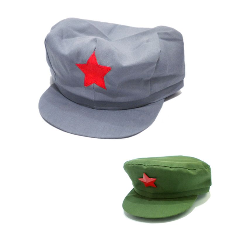 儿童军帽小孩成人红军帽 老式军帽 解放帽子革命演出军帽绿军帽