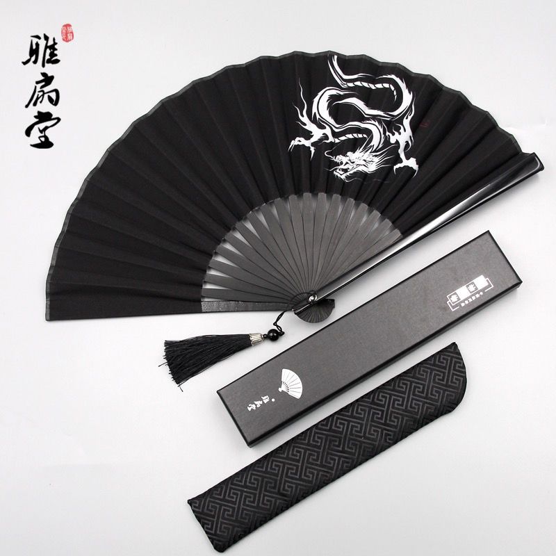 夏天折扇男古风扇子中国风小扇学生女汉服竹骨仙气随身便携折叠扇 虎窝拼