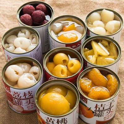 荔枝罐头水果混合黄桃红毛丹枇杷罐头整箱批发食品【口味可自选】