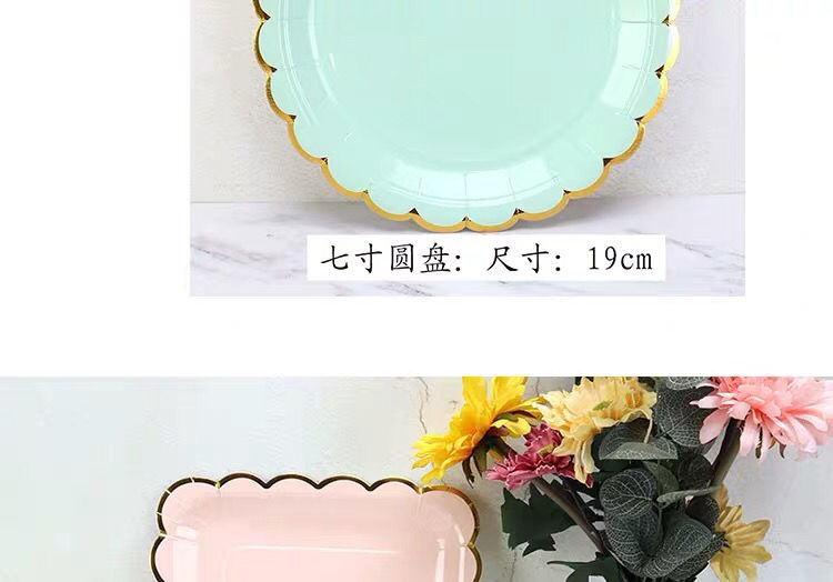 万泉河 一次性盘子野餐盘蛋糕碟子儿童生日派对大纸盘甜品台装饰布置餐具