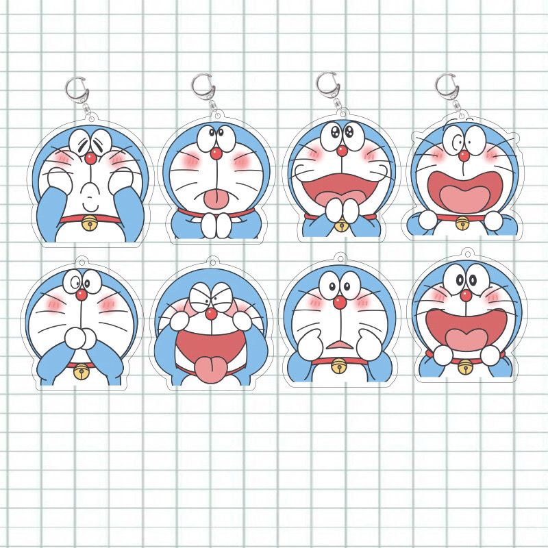 动漫多啦a梦表情亚克力双面透明钥匙扣挂件【3月31日发完】