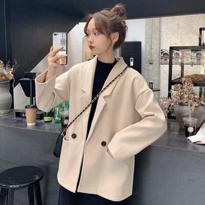 73335/秋冬季新款2020韩版学院风网红西装外套女学生百搭宽松纯色女上衣