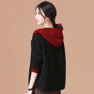6889/桑葚沫儿【含棉/不起球】加厚加绒连帽卫衣新款女长袖宽松外套
