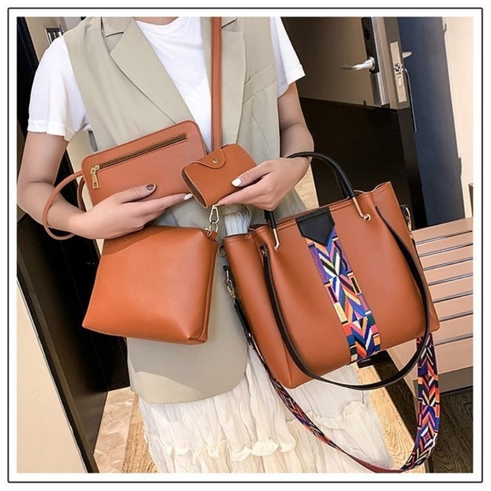 New style baby mother bucket bag large capacity trend Messenger Bag Handbag Korean color contrast shoulder bag fashion girl