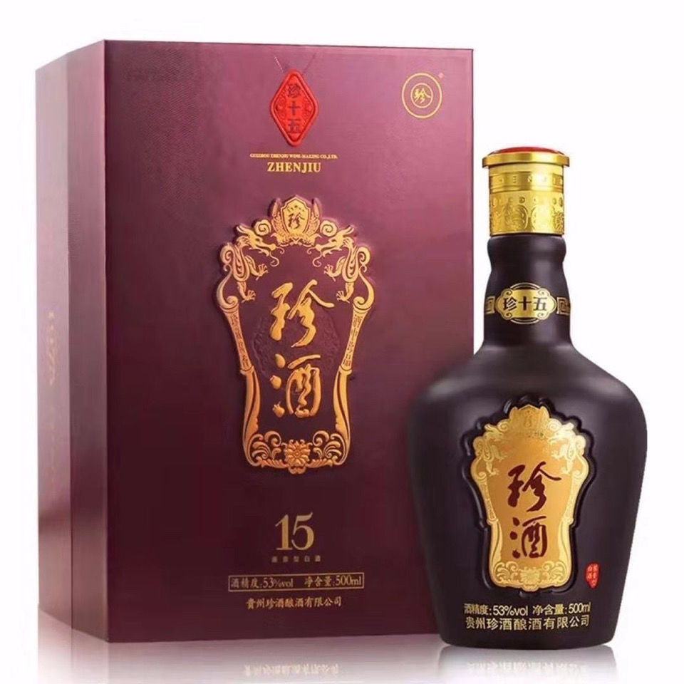 2019年珍酒十五珍藏版礼盒装53度酱香型500ml*4原箱原码假一赔十