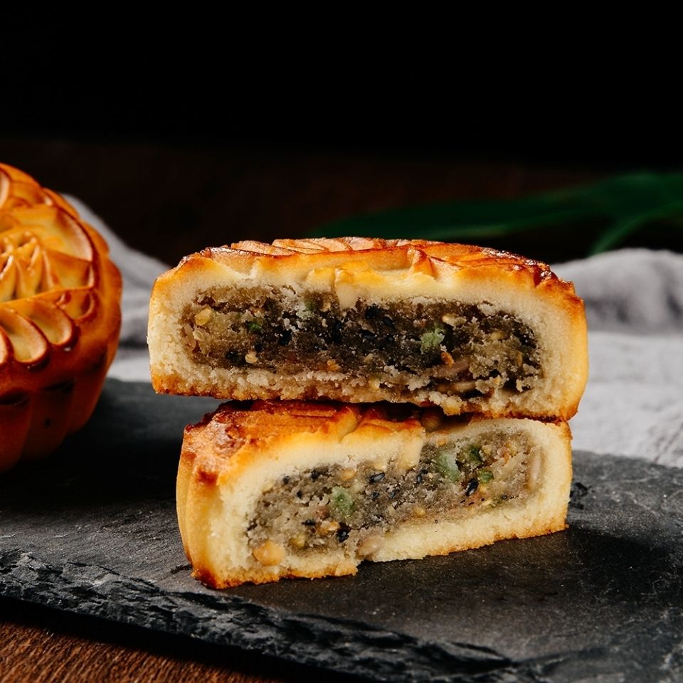 【现做现发】广式月饼老五仁黑芝麻月饼 酥饼 糕点 零食批发