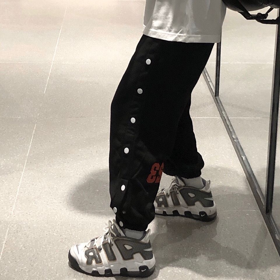 秋冬季fog风排扣纽扣运动长裤男百搭宽松休闲个性束脚裤卫裤男女