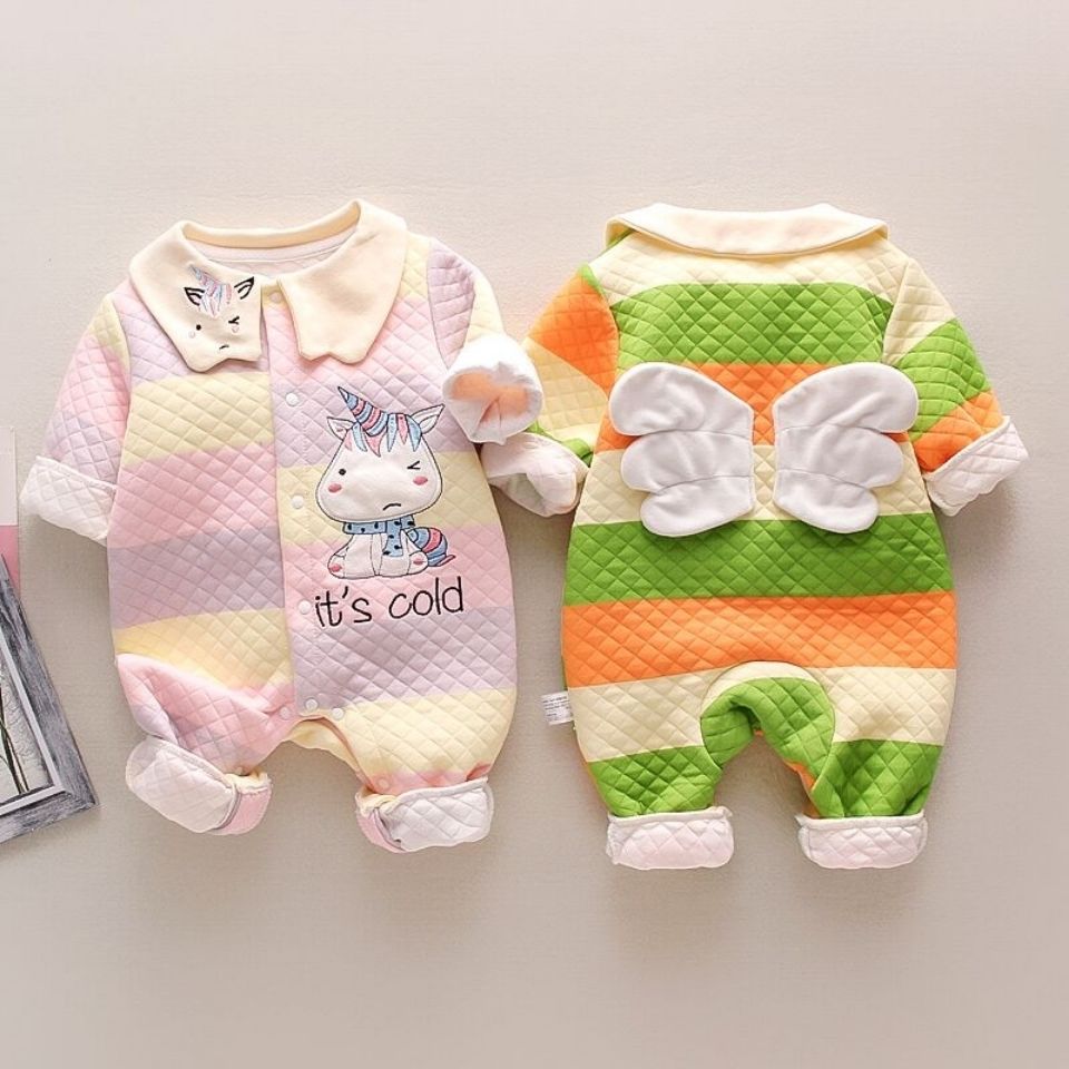 网红婴儿连体衣春秋女宝宝秋装可爱超萌新生儿外出爬服保暖哈衣服