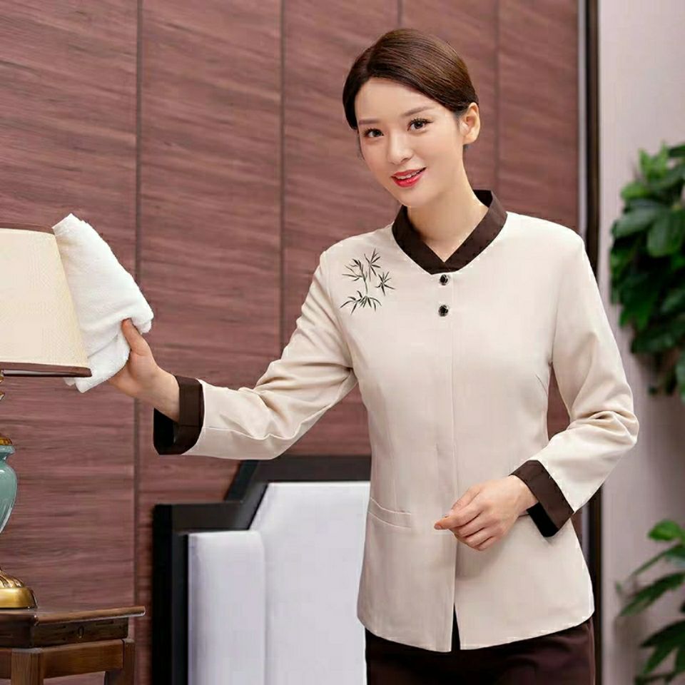 保洁服长袖女酒店宾馆客房阿姨清洁员短袖医院物业工作服秋冬夏装