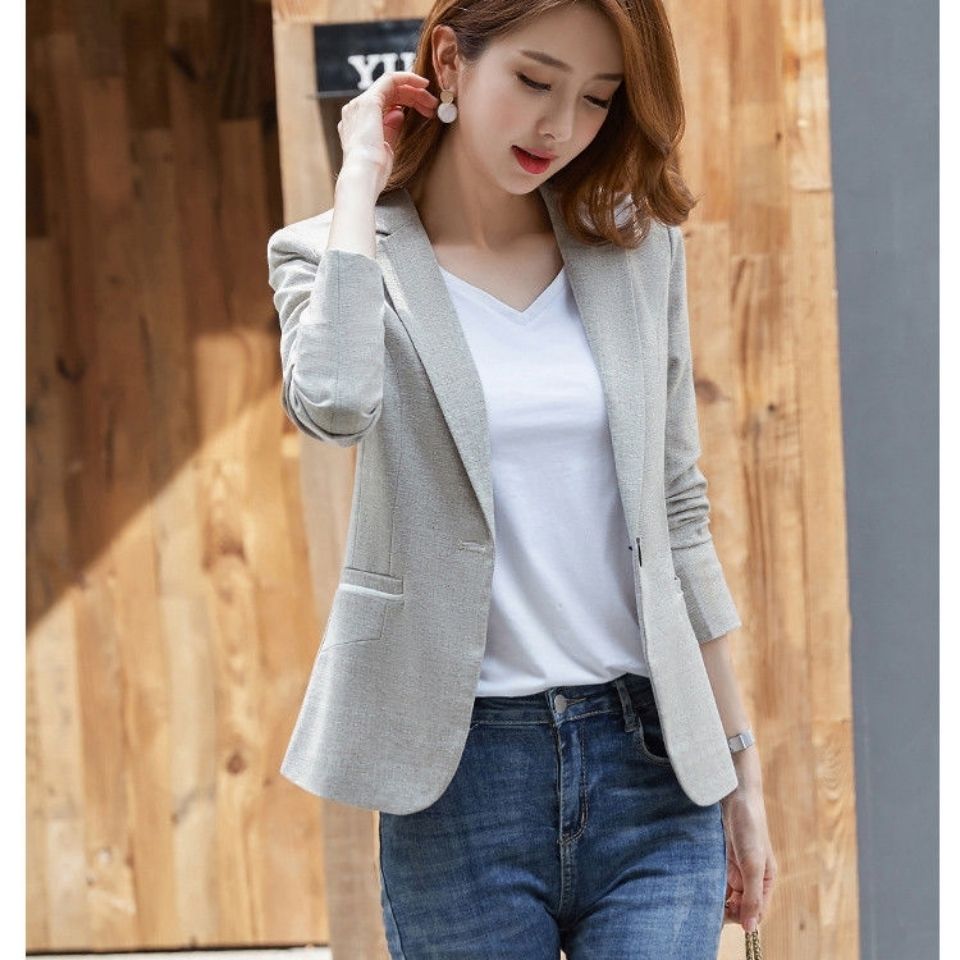小西裝女外套2020秋裝新款OL韓版氣質長袖休閒短款西服修身上衣潮