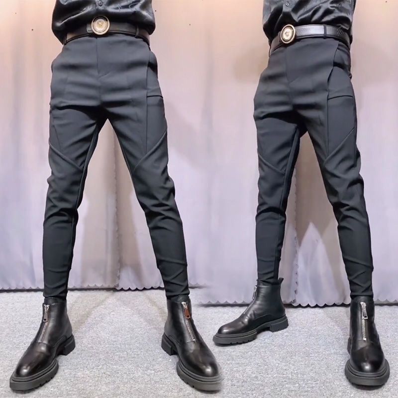 2024发型师潮男束脚潮流西裤修身网红小伙休闲裤子百搭时尚小脚裤