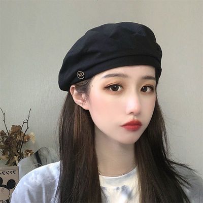 61397/贝雷帽女秋冬季黑色ins八角帽子薄网红韩版日系英伦复古画家帽潮