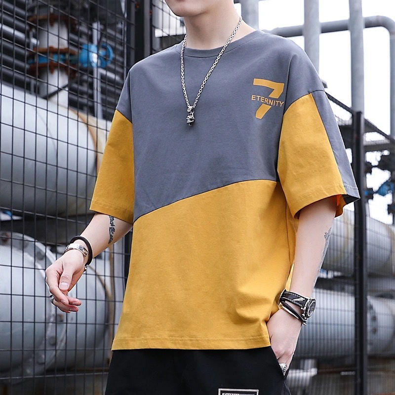 Youth short sleeve t-shirt men's trend Hong Kong style leisure sports student Korean version men's handsome social guy