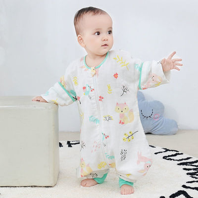 21550/婴儿纱布分腿睡袋纯棉春秋冬季宝宝睡袋防踢被春夏季婴儿被子