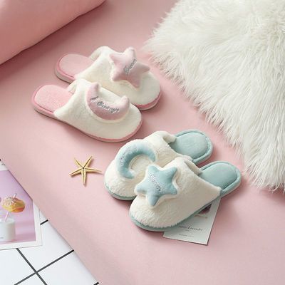 冬季棉拖鞋女情侣厚底半包跟保暖拖鞋女冬新款月子鞋可爱毛毛鞋冬
