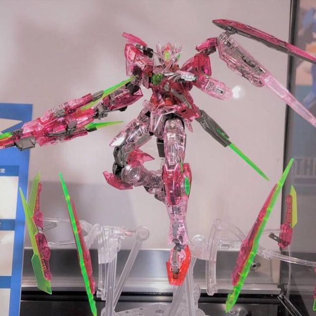 万代正版高达基地台场限定rg00q量子全刃型三红彩色透明