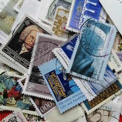 德国邮票10克约100张纯纪念复古手帐素材贴纸建筑人物风景包邮【15天内发货】