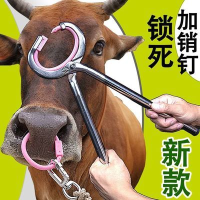 牛鼻环牛鼻圈牛鼻子牵引扣牛用养殖安装钳打孔器械穿孔针牛鼻钳子