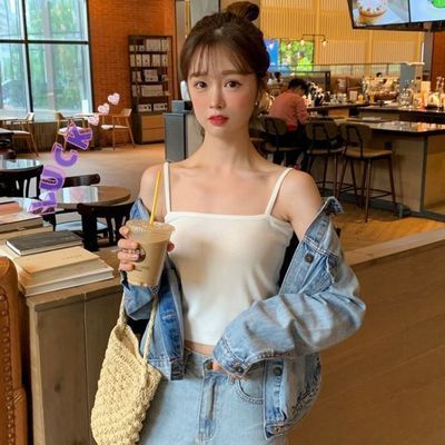 吊带背心女外穿修身性感学生韩版美背短款内穿裹胸白色上衣春夏季