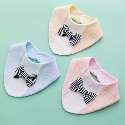 米恬恬宝宝防水纯棉围嘴婴儿口水巾0至3岁小孩三角巾纯棉时尚围嘴